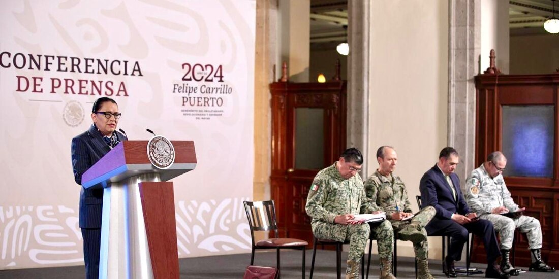 Rosa Icela Rodríguez resalta una mejora en los índices de seguridad en el país.