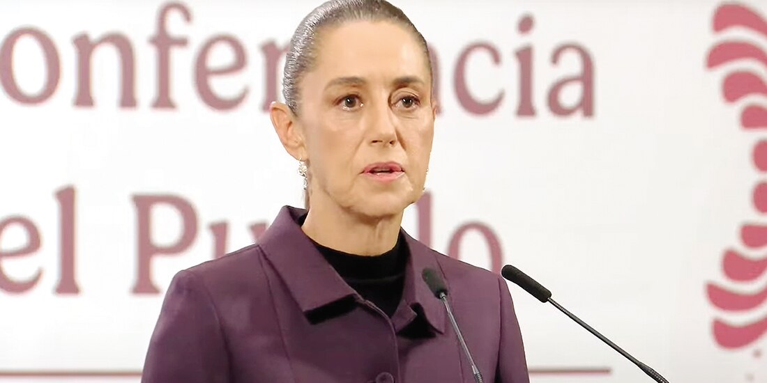 La Presidenta Claudia Sheinbaum, ayer, en conferencia.