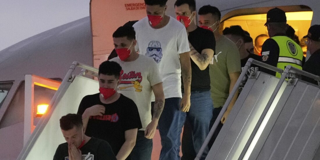 Migrantes deportados por Estados Unidos a Venezuela, el viernes pasado.