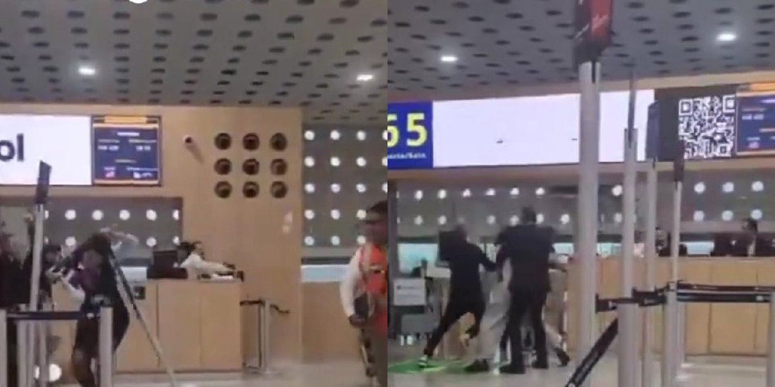 Bajan a pasajeros ebrios de un vuelo en el AICM y causan destrozos.