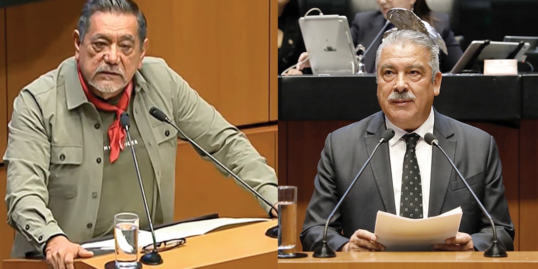 Los senadores Félix Salgado Macedonio y Raúl Morón, en sesiones de la Cámara, en imágenes de archivo.