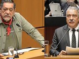 Los senadores Félix Salgado Macedonio y Raúl Morón, en sesiones de la Cámara, en imágenes de archivo.