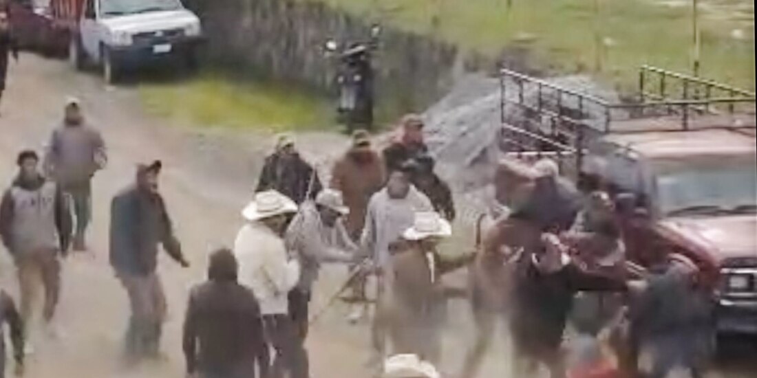 Un aspecto del enfrentamiento en Texcaltitlán