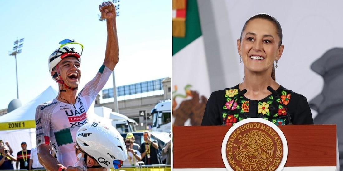 Claudia Sheinbaum, presidenta de México, felicita a Isaac del Toro.