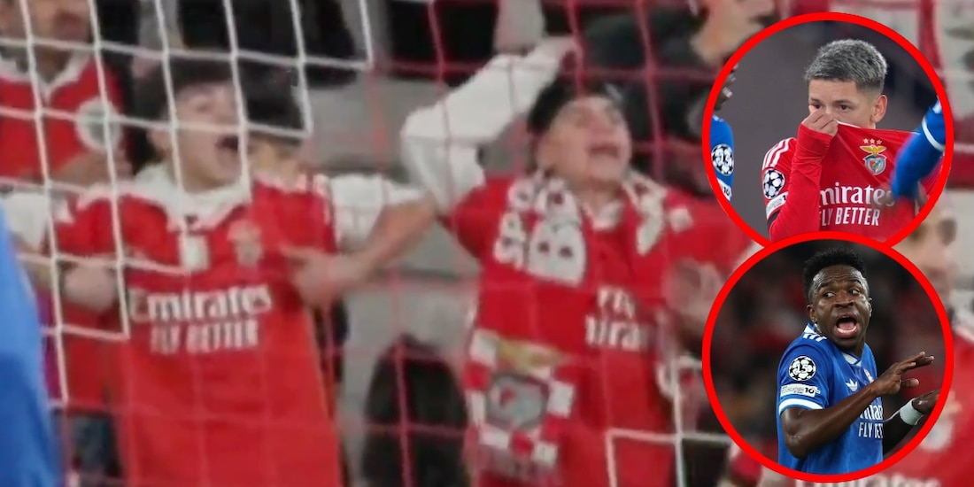 Aficionados del Benfica hacen gestos racistas contra Vinicius Jr