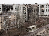 Ruinas de edificios en la ciudad de Kostyantynivka, en la región de Donetsk, Ucrania, el pasado 20 de diciembre.