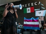 Protesta de colectivos trans en la Cineteca Nacional, en fotografía de archivo.