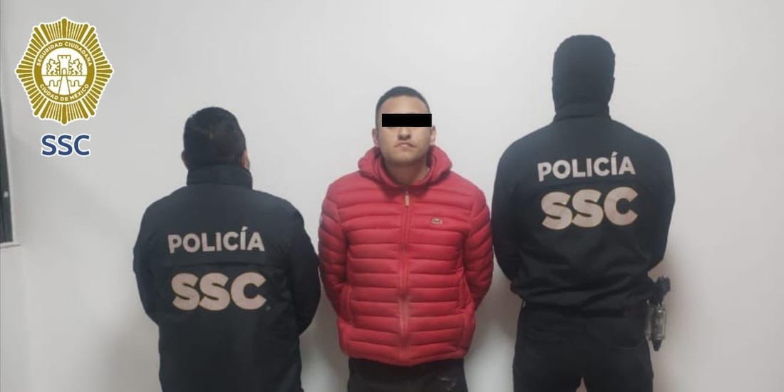 Detienen a Simón Giovanni "N", presunto extorsionador, en Azcapotzalco.