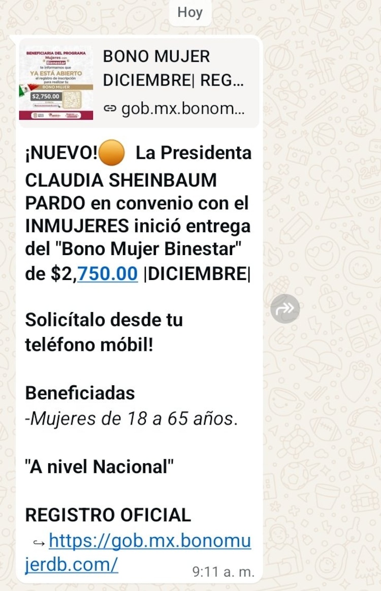 Bono Mujer Bienestar 2026