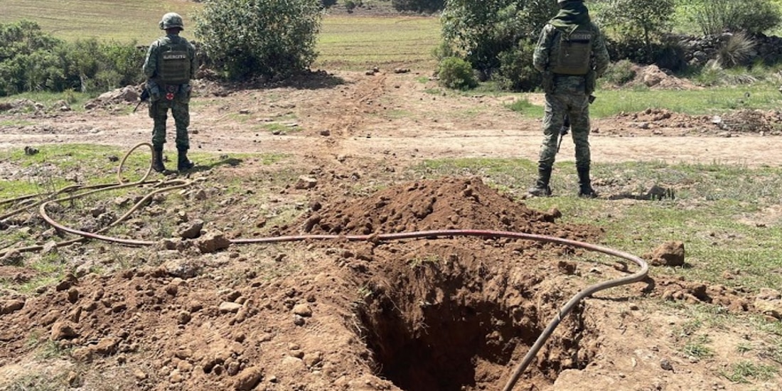 Una de las tomas clandestinas aseguradas por el Gabinete de Seguridad.