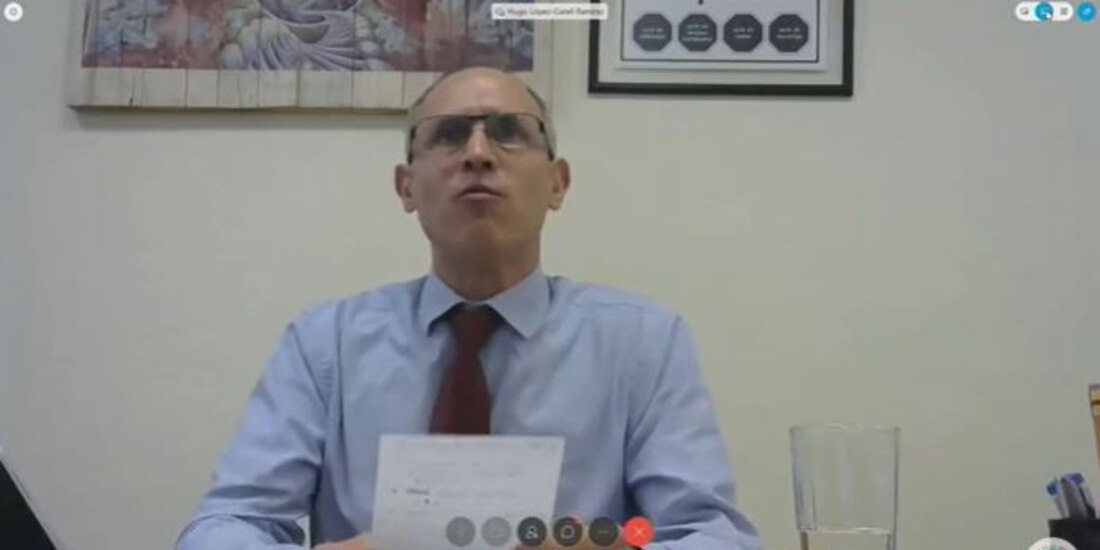 El subsecretario de Prevención y Promoción de la Salud, Hugo López-Gatell Ramirez, durante su comparecencia virtual ante el Senado.