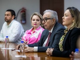 Rubén Rocha Moya durante el breve periodo en el que retomó actividades