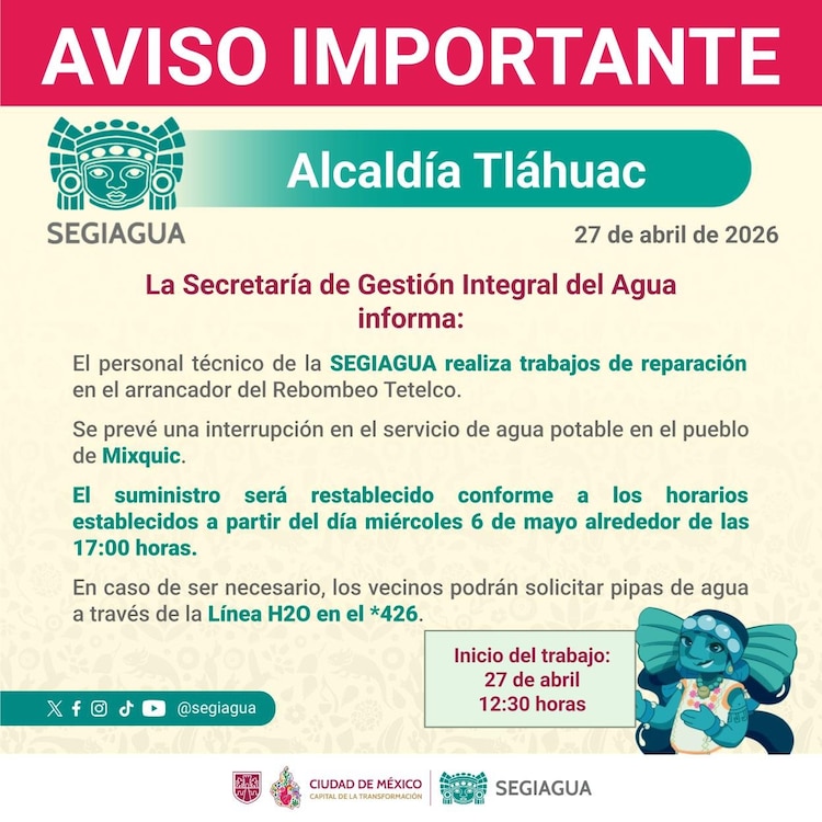 Cortes en el suministro de agua