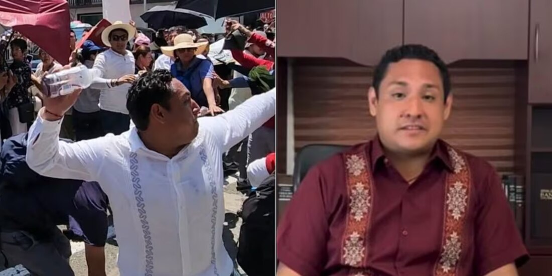 Jorge Cedillo Guevara fue señalado como la persona que arrojó una botella a AMLO en Veracruz.