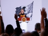 Claudia Sheinbaum, presidenta de México, desde la Conferencia del Pueblo.