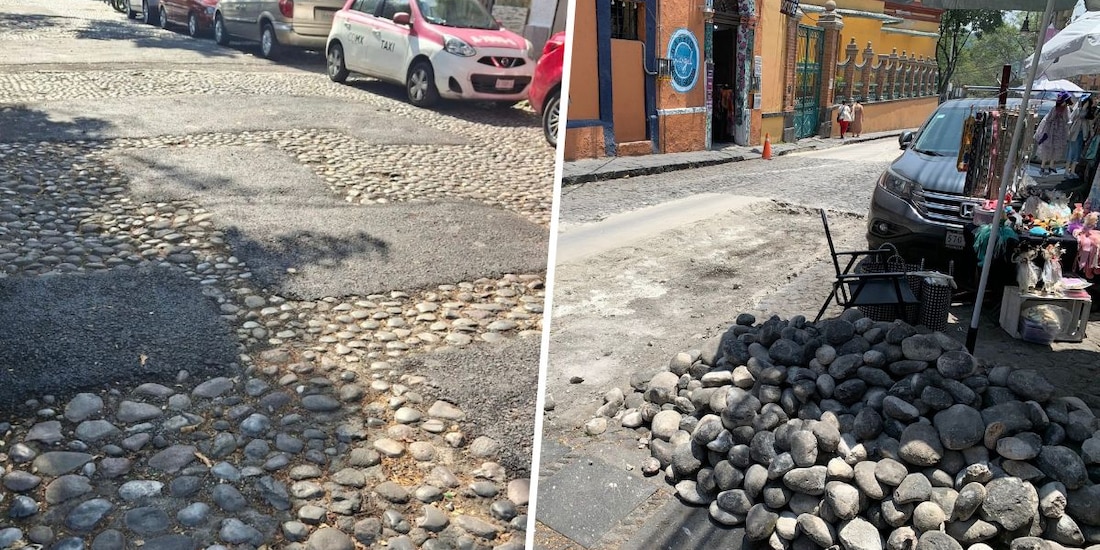 Vecinos denuncian que alcaldía ÁO busca retirar empedrado de San Ángel.