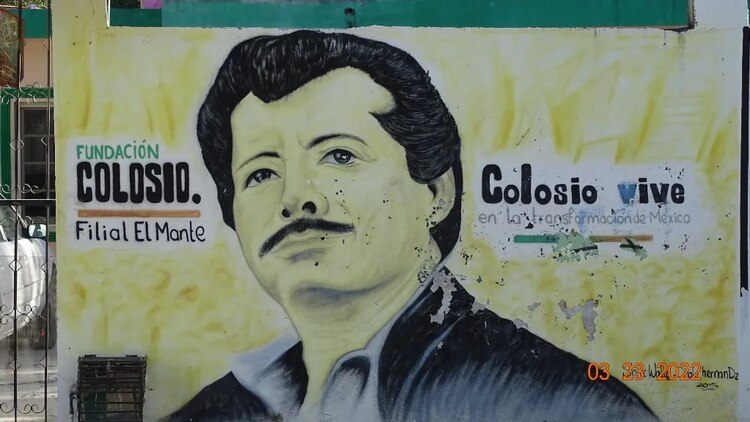 Un mural en honor a Luis Donaldo Colosio Murrieta, en Tamaulipas.