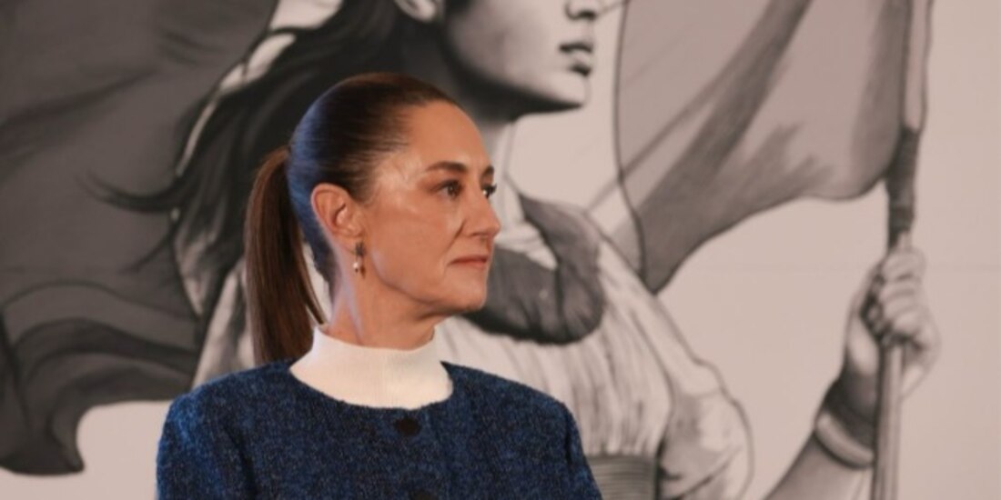 Claudia Sheinbaum , Presidenta de México este viernes en Palacio Nacional.