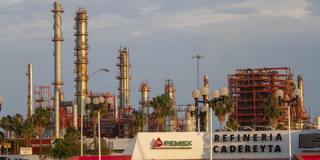 Aspecto de la Refinería Cadereyta, en Nuevo León.
