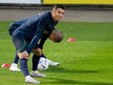 Cristiano Ronaldo durante un entrenamiento de Portugal antes de debutar en la Copa del Mundo Qatar 2022.