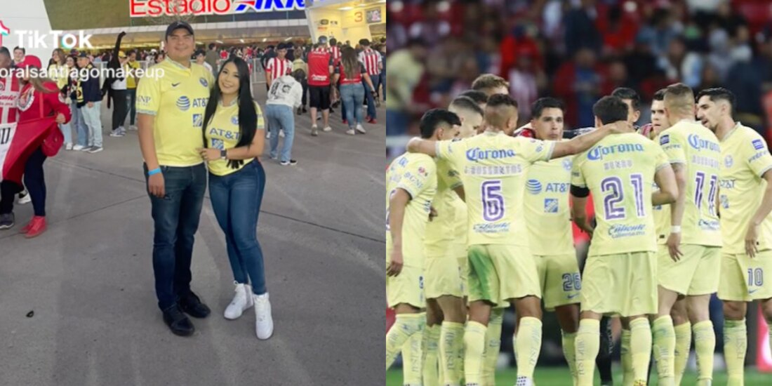 La pareja no celebró junta uno de los goles del América contra Chivas en el clásico nacional.