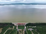 Vista aérea de una presa en la cuenca del río Bravo, en Nuevo León, en imagen de archivo.