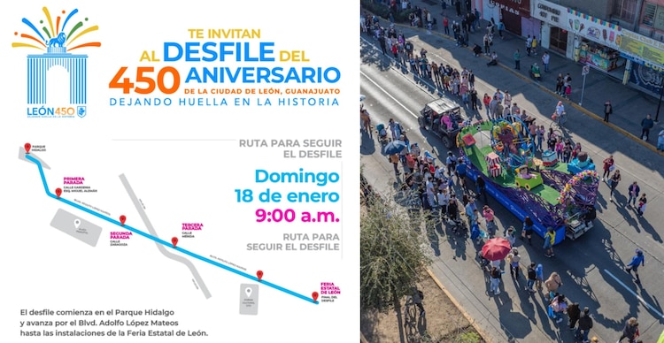 Ruta del desfile León 2026