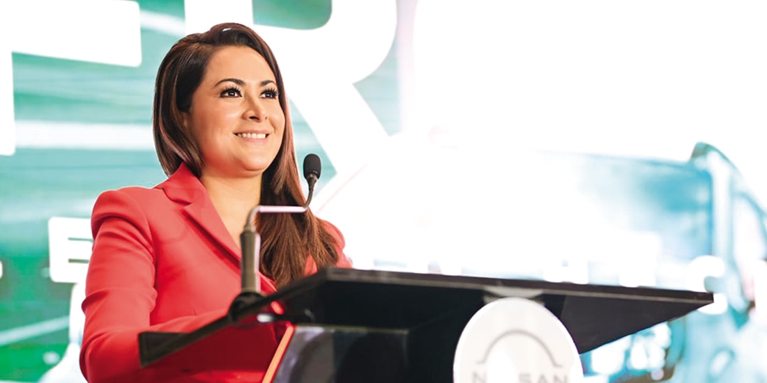 La mandataria estatal, Tere Jiménez, ayer, al reconocer la confianza de la empresa automotriz en el estado.