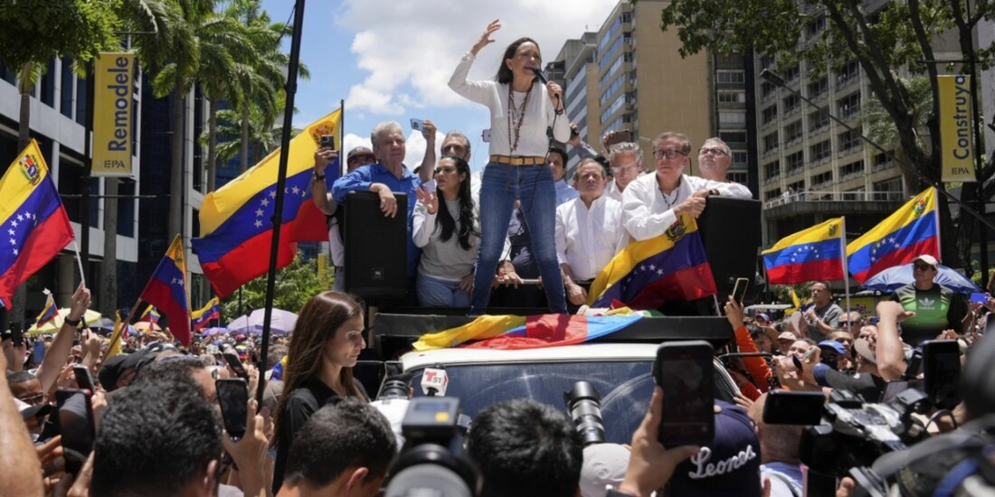 María Corina Machado encabezó las protestas contra la reelección de Nicolás Maduro en Venezuela.