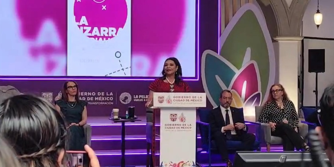 Clara Brugada, jefa de Gobierno de la Ciudad de México, durante conferencia de prensa.