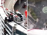 Bomberos rescatan a persona atascada en las alturas, en hotel St. Regis de Paseo de la Reforma.