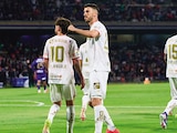 Paulinho celebra el gol con el que el Toluca se impuso a Pumas, anoche en CU.