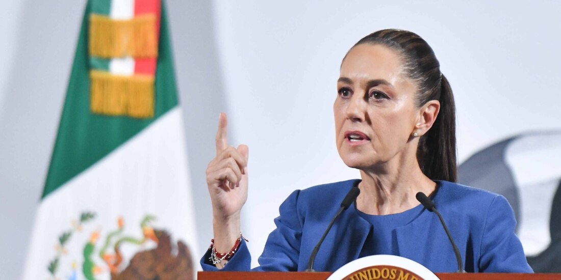 Claudia Sheinbaum, Presidenta de México, ayer, en conferencia de prensa.