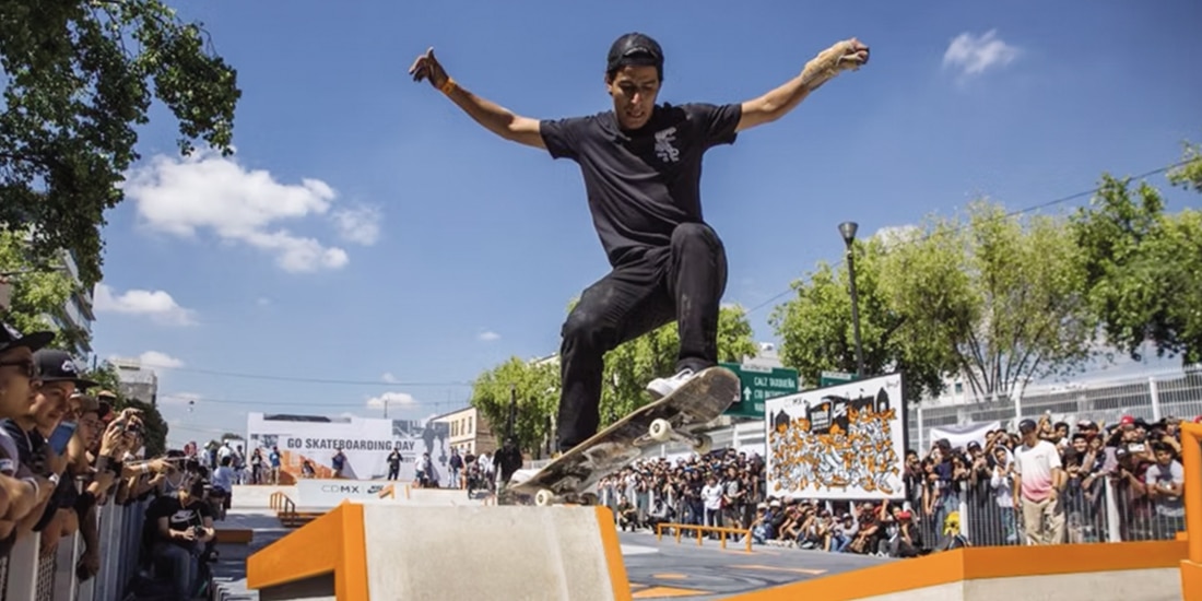 Un joven patina durante un evento en el parque de San Antonio Abad, en 2017.