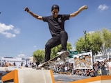 Un joven patina durante un evento en el parque de San Antonio Abad, en 2017.