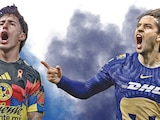 En la imagen, los futbolistas de América y Pumas, Alejandro Zendejas y Jordan Carrillo, respectivamente