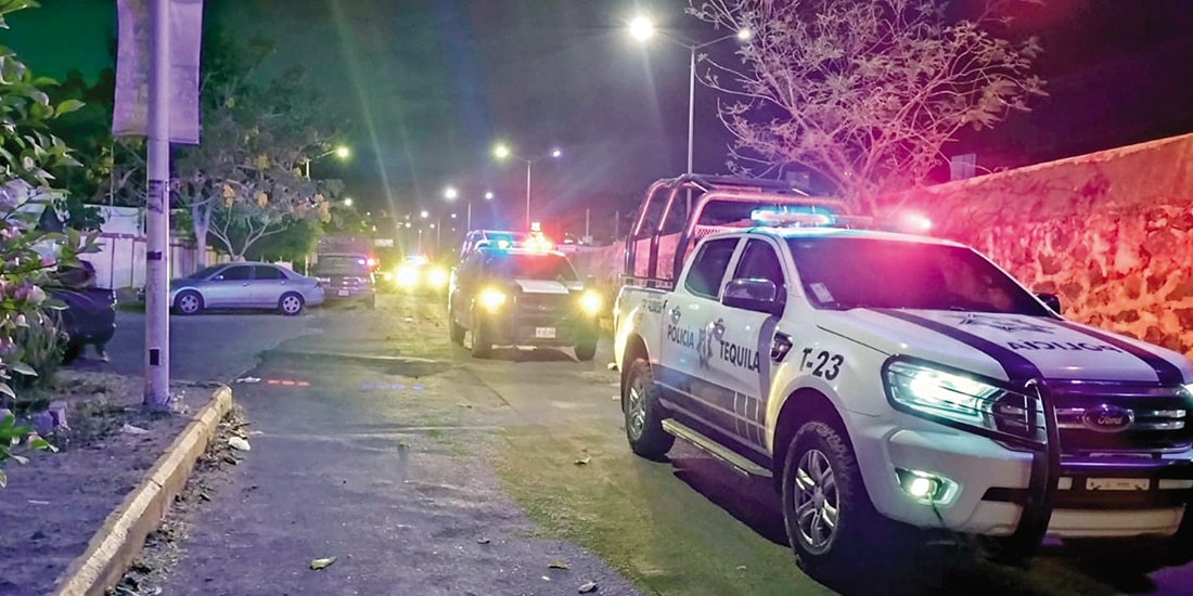 Aspecto de un operativo por parte de las fuerzas de seguridad de Tequila, Jalisco.