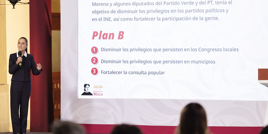 La Presidenta Claudia Sheinbaum, ayer, en conferencia de prensa.