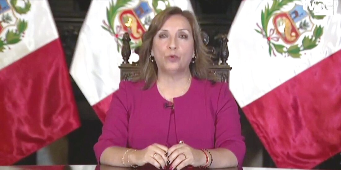 La presidenta andina, durante un mensaje a la nación, ayer.