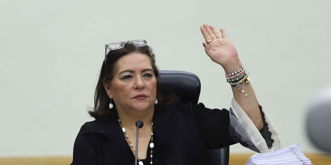 Guadalupe Taddei Zavala, consejera presidenta del INE, durante la Sesión Ordinaria en el Instituto Nacional Electoral