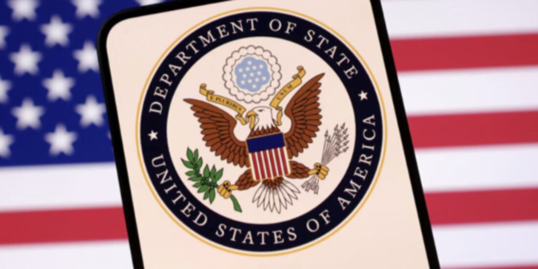 El logotipo del Departamento de Estado de EU.