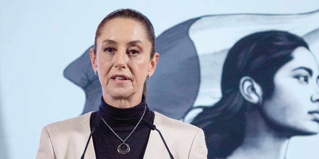 La Presidenta Claudia Sheinbaum, ayer, en conferencia de prensa.