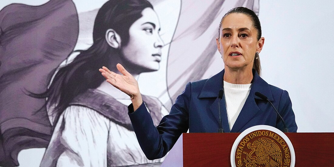 La Presidenta Claudia Sheinbaum, ayer, en conferencia de prensa.