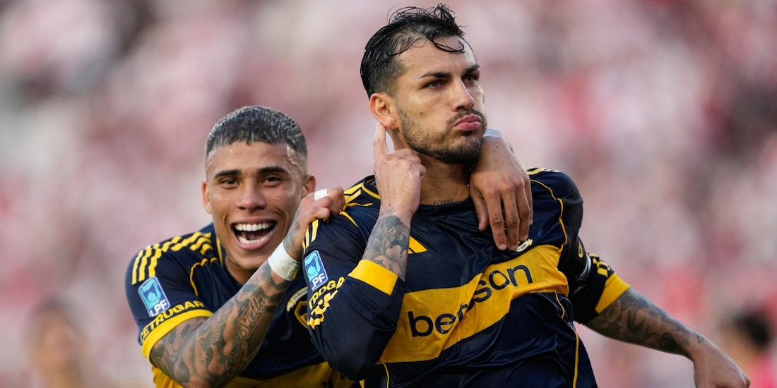 Leandro Paredes celebra su gol ante River Plate en la victoria de Boca en el Clásico Argentino