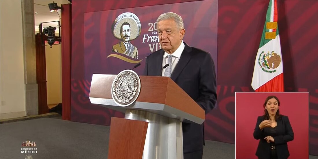 AMLO esta mañana en Palacio Nacional.