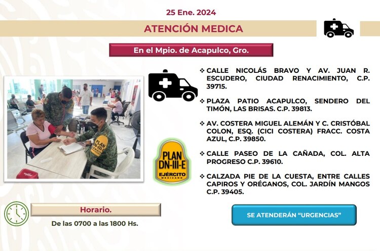 Atención médica en Acapulco.