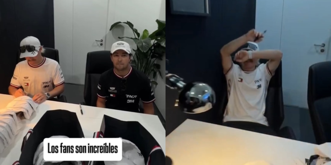 Checo Pérez le jugó una broma pesada a Valtteri Bottas.