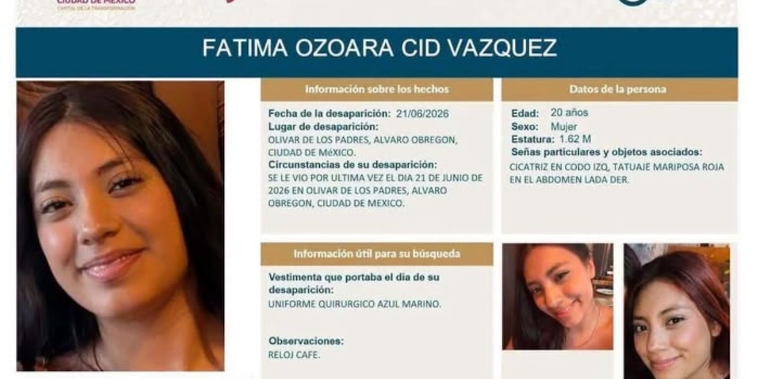 Buscan a la joven Fatima Ozoara Cid Vázquez.