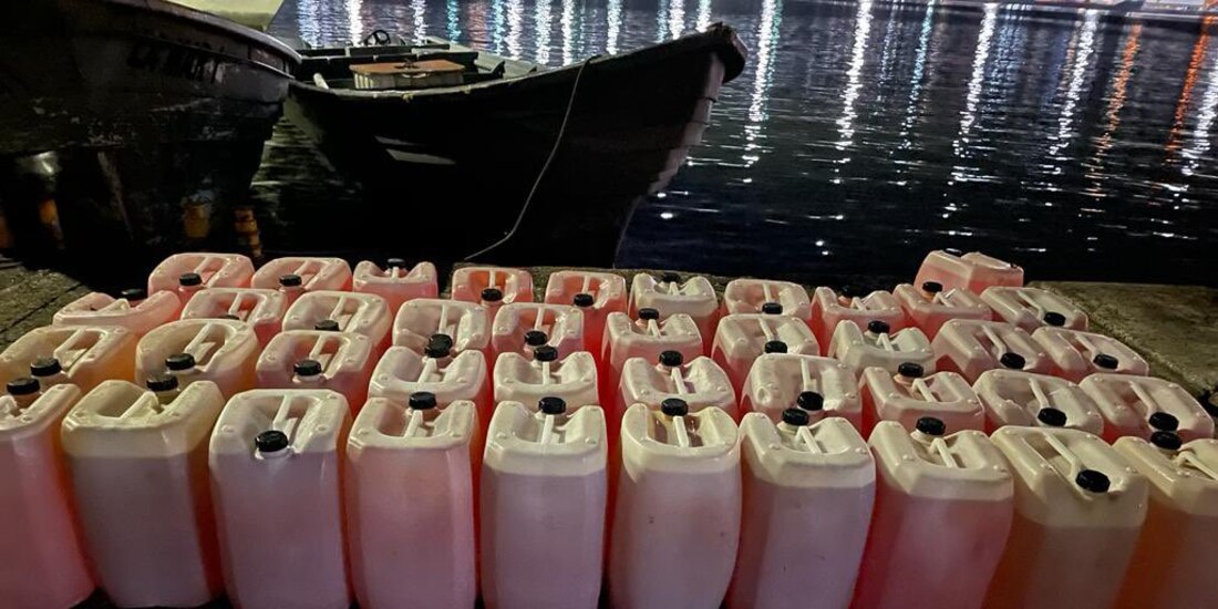 Combustible decomisado, al ser obtenido de manera ilegal.