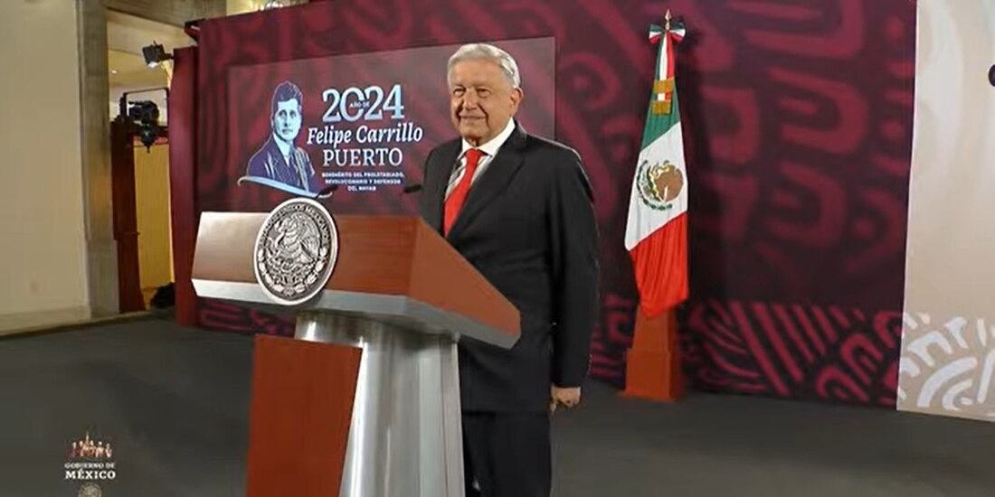 AMLO este jueves en Palacio Nacional.